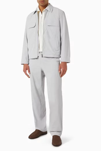 Bomber Drawstring Jacket in Tech-fabric