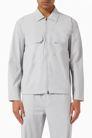 Bomber Drawstring Jacket in Tech-fabric