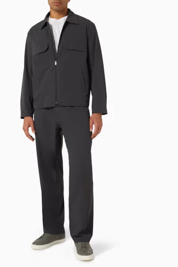 Bomber Drawstring Jacket in Tech-fabric