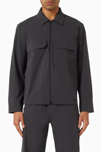Bomber Drawstring Jacket in Tech-fabric