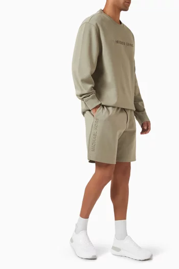 Embossed Logo Shorts in Cotton Blend
