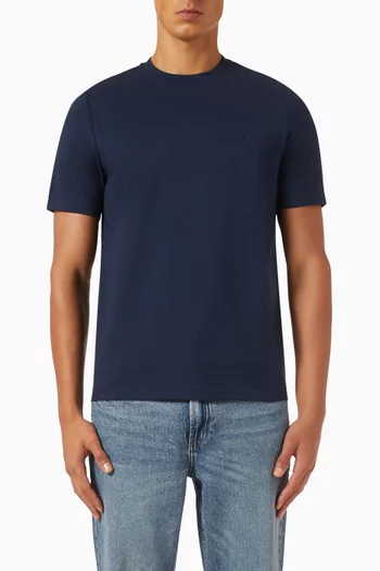 Embroidered T-shirt in Cotton-piqué
