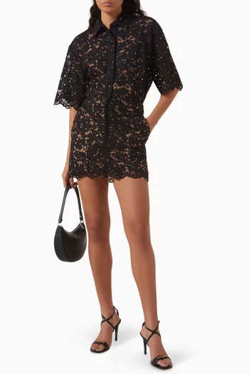 Studded Shirt in Floral-lace