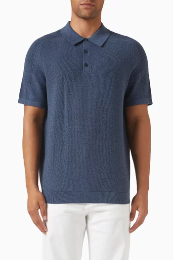 Polo Shirt in Cotton Mouliné