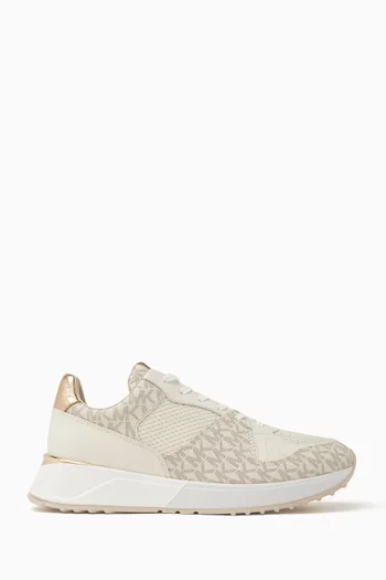 Jamie Monogram Sneakers in Coated-canvas & Faux Leather