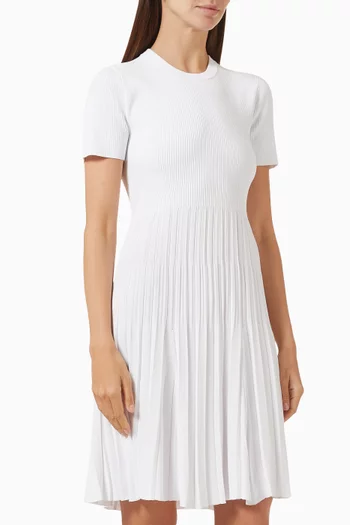Short-sleeved Dress in Rib-knit