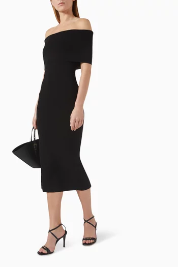 Off-shoulder Dress in Stretch Knit