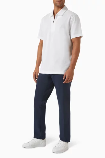 Zip-up Polo Shirt in Cotton-blend Piqué