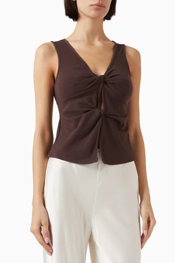 Tefi Twist Top in Stretch-cotton
