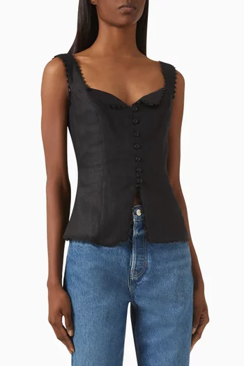 Viola Top in Linen