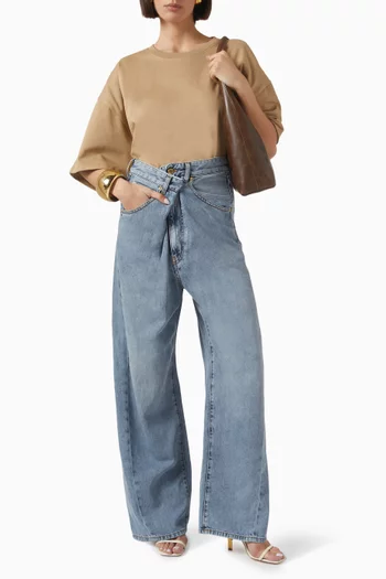 Ines Foldover Jeans in Denim