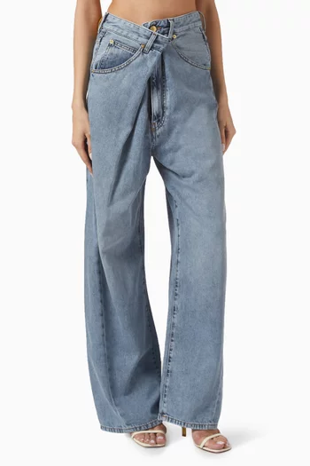 Ines Foldover Jeans in Denim