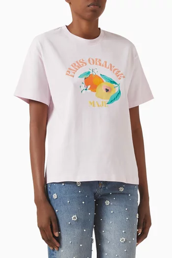 Orange Logo T-shirt in Cotton