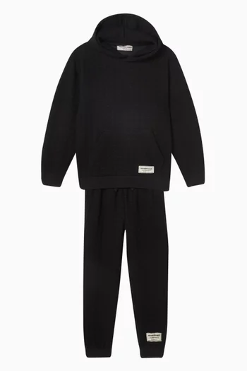 Relaxed Jacquard Sweatpants in Organic Cotton-blend