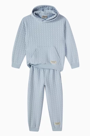 Relaxed Jacquard Sweatpants in Organic Cotton-blend