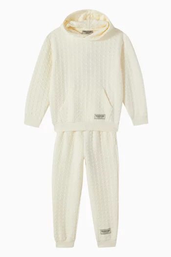 Relaxed Jacquard Sweatpants in Organic Cotton-blend