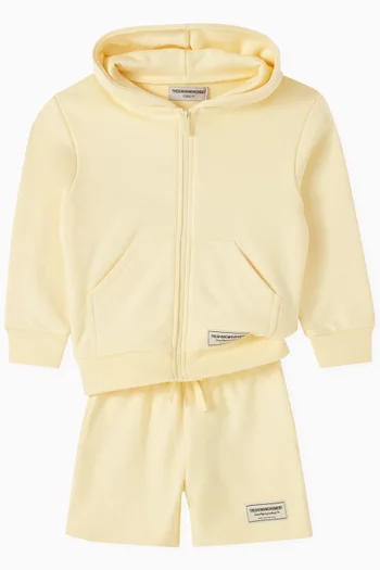 Logo Zipped Hoodie in Organic Cotton-blend