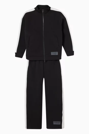 Embossed Track Pants in Cotton Blend