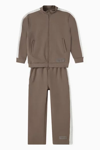 Embossed Track Pants in Cotton Blend