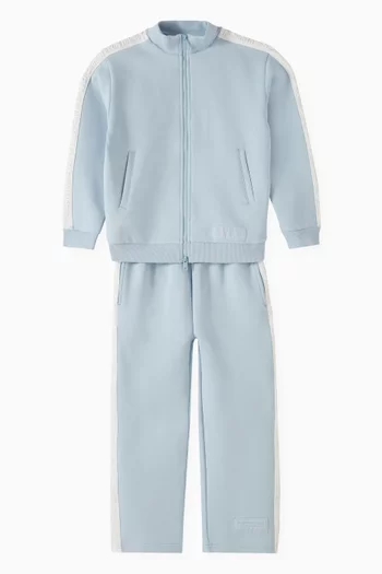 Embossed Track Pants in Cotton Blend