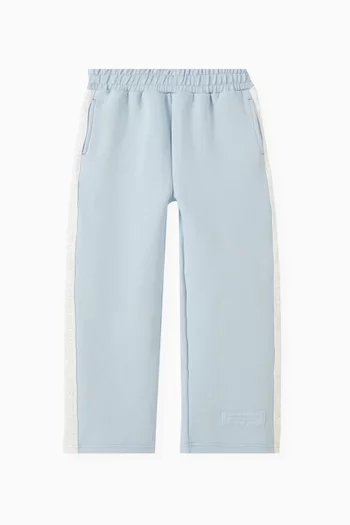 Embossed Track Pants in Cotton Blend