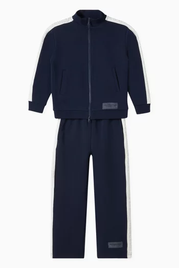 Embossed Track Pants in Cotton Blend