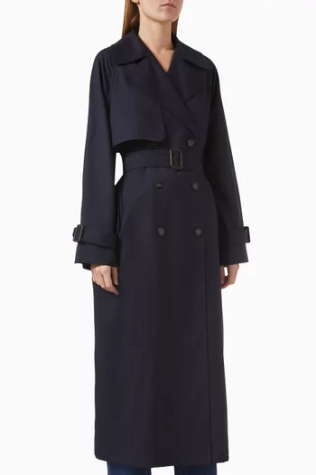 Relaxed-fit Double-breasted Trench Coat in Wool