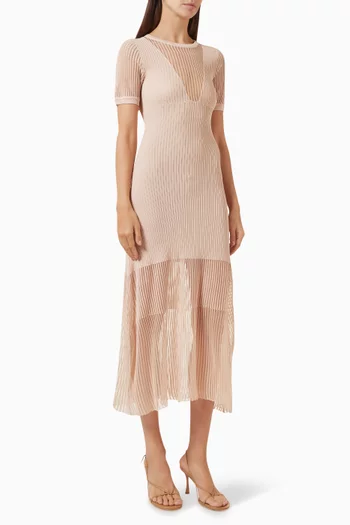 Sillara Midi Dress in Rib-knit