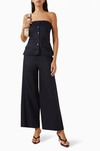 بلوزة إنوبل بلا حمالات مزيج كتان