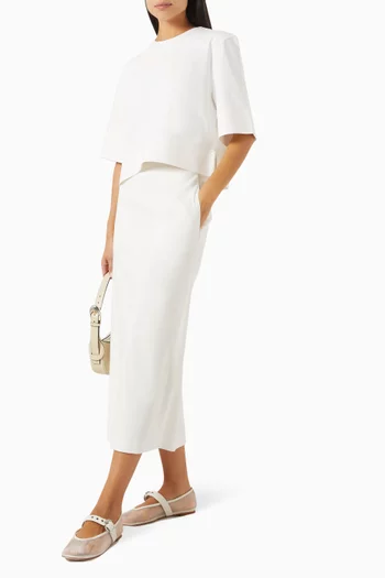 Midi Skirt in Linen Blend
