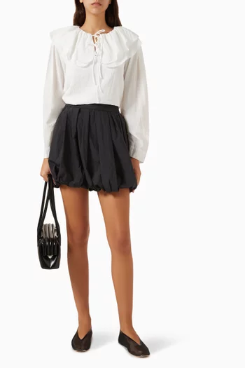 Scallop Frill Blouse in Rayon Blend