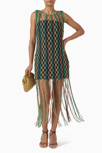Emelia Macramé Mini Dress in Viscose Blend