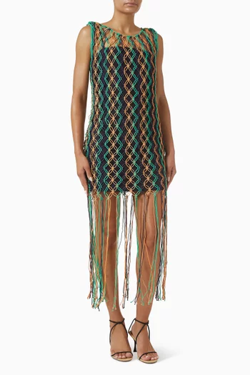 Emelia Macramé Mini Dress in Viscose Blend