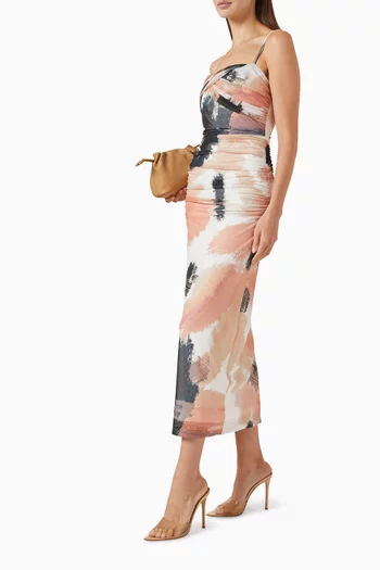 Avni Gathered Dress in Mesh