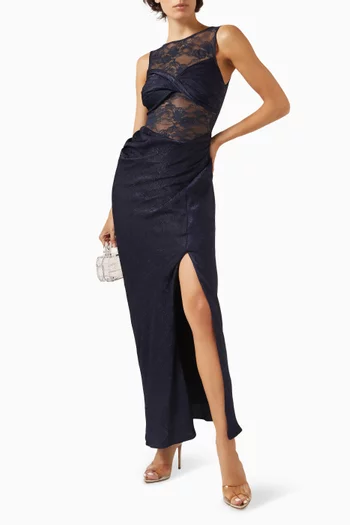 Nida Slit Maxi Dress in Lace