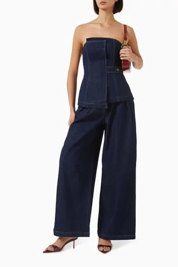 Micah Wide-leg Pants in Denim