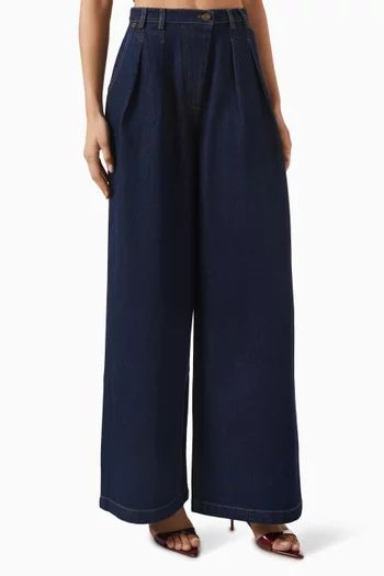 Micah Wide-leg Pants in Denim