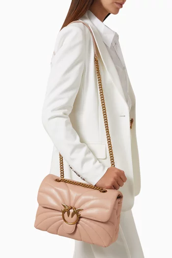 Mini Love Puff Bag in quilted Nappa