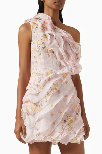 Tulsia Floral Mini Dress in Georgette