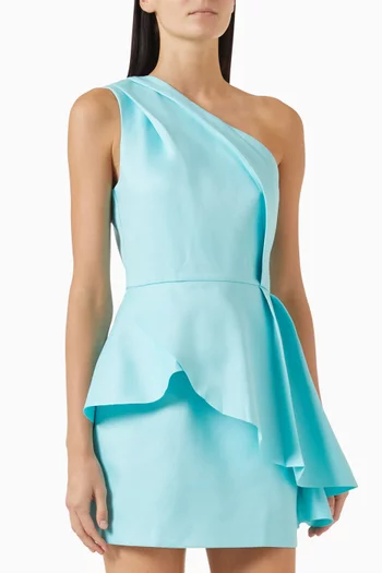 Gabi Asymmetrical Mini Dress in Crepe