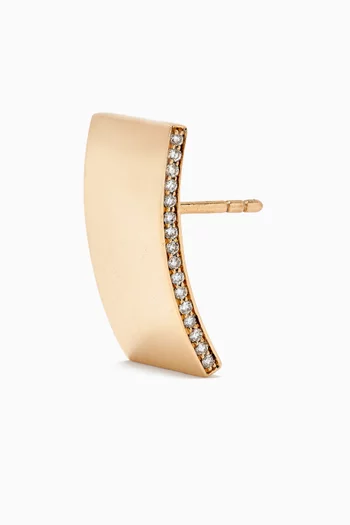 Gold Disc Diamond Single Earring in 14kt Gold