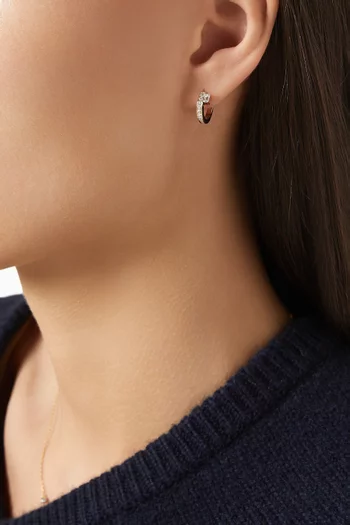 Floating Emerald-Cut Diamond Single Huggie in 14kt Yellow Gold