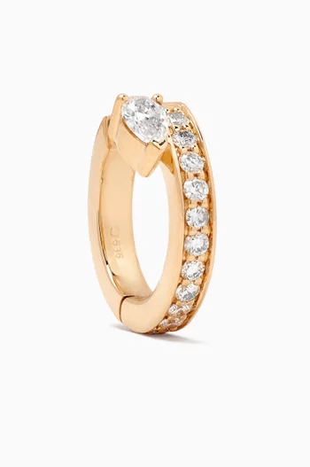 Floating Pear-Cut Diamond Single Huggie in 14kt Yellow Gold