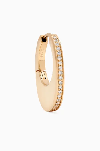 Elongated Diamond Single Huggie in 14kt Gold