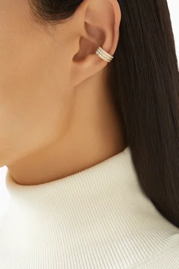 Diamond Triad Bold Single Earcuff in 14kt Gold