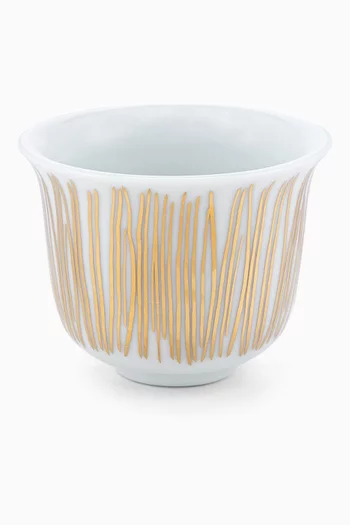 x Razan Alazzouni Golden Stripes Tamrah Arabic Coffee Cups, Set of 2