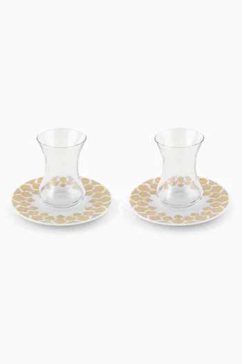 x Razan Alazzouni Palms Tamrah Istikanah & Saucer, Set of 2
