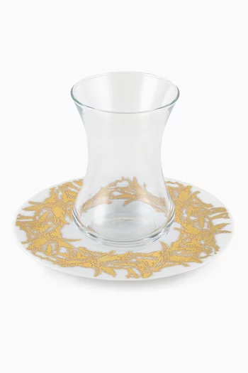 x Razan Alazzouni Palm Orbit Tamrah Istikanah & Saucer, Set of 2