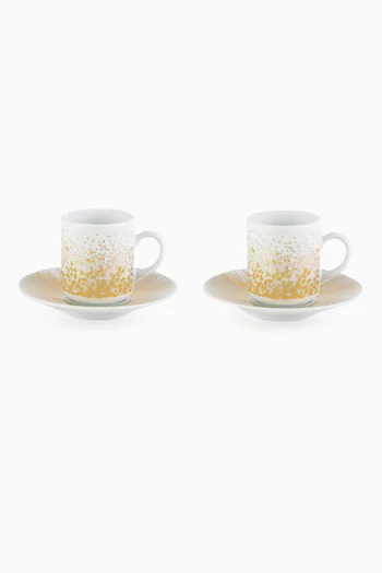 x Razan Alazzouni Dates Spread Tamrah Turkish Coffee Cups & Saucers, Set of 2