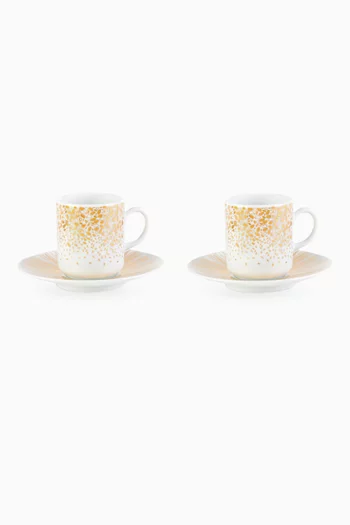 x Razan Alazzouni Dates Spread Tamrah Turkish Coffee Cups & Saucers, Set of 2